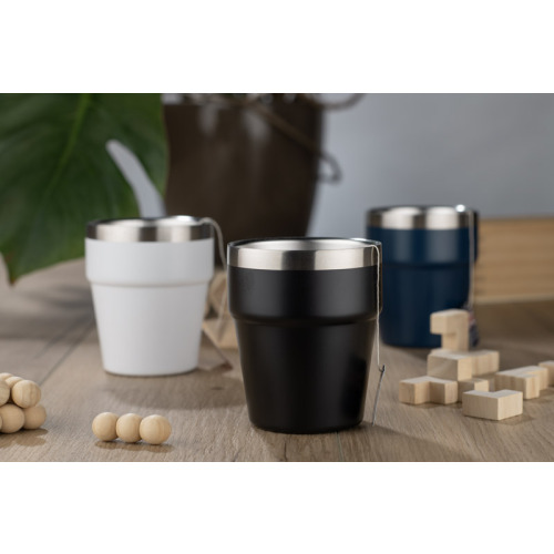 Kubek z recyklingowanej stali nierdzewnej MAKEL 300 ml Czarny 16404-02 (4)