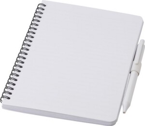 Antybakteryjny notatnik ok. A5 z długopisem biały