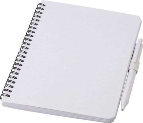 Antybakteryjny notatnik ok. A5 z długopisem biały V0239-02 