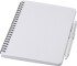 Antybakteryjny notatnik ok. A5 z długopisem biały V0239-02  thumbnail