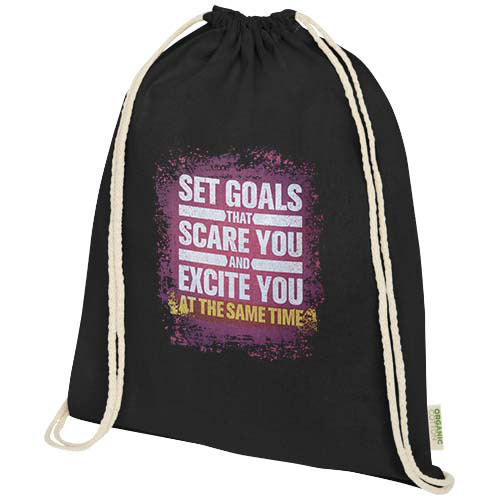 Odisha organiczny worek sznurowany z certyfikatem OCS o gramaturze 140 g/m², 5 l  Czarny 12078190 (5)