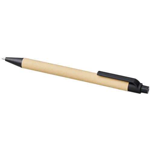 Długopis Berk z kartonu z recyklingu i plastiku kukurydzianego Czarny 10738400 (4)