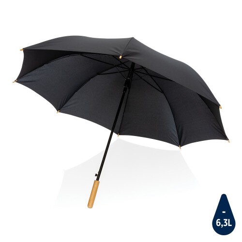 Bambusowy parasol automatyczny 27" Impact AWARE rPET czarny P850.661 
