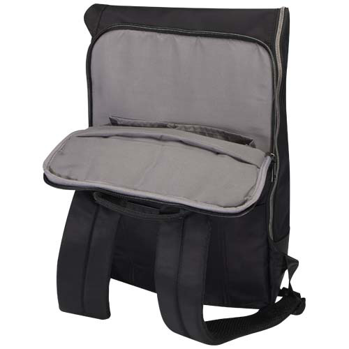 Rhine plecak ze zwijaną górą o wysokości 38 cm i pojemności 18 l wykonany z materiałów z recyklingu z certyfikatem GRS Czarny 13008890 (6)