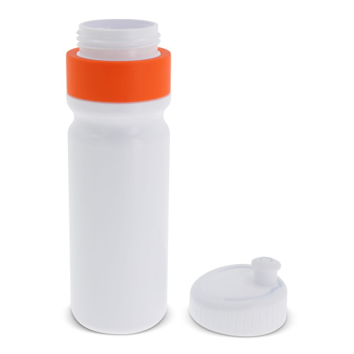 Bidon sportowy z obwódką  750ml Biały / pomarańczowy LT98786-N0126 (1)