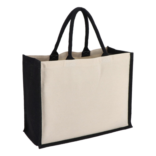 Jutowo-bawełniana torba na ramię OEKO-TEX® 42,5 x 19 x 32 cm 320 g/m² Czarny LT95373-N0002 