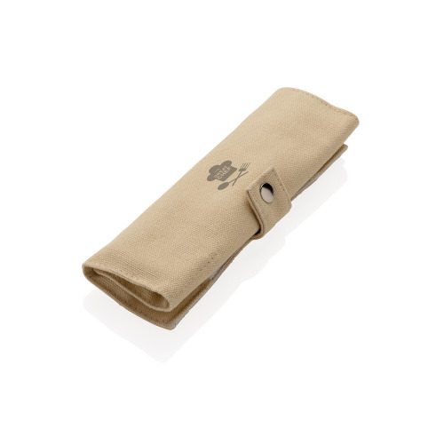 Zestaw sztućców bambusowych wielokrotnego użytku, 4 el. Biały P269.539 (5)