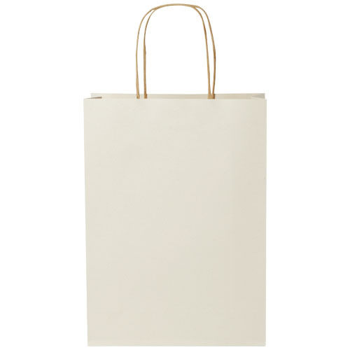 Torba papierowa z odpadów rolniczych ze skręcanymi uchwytami – 24 x 9 x 32 cm Złamana biel 1ZM00201 (2)