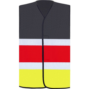 Kamizelka Odblaskowa Poliester - Black & Red & Gold