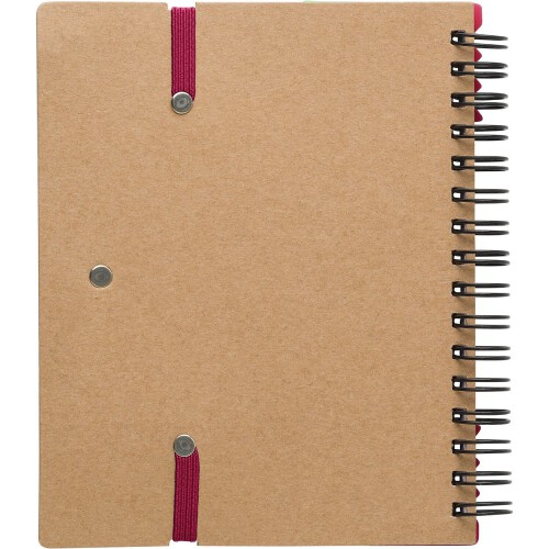 Zestaw do notatek, notatnik, długopis, linijka, karteczki samoprzylepne czerwony V2991-05 (8)