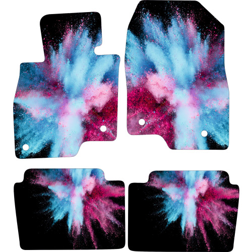 Dywaniki samochodowe welurowe drukowane Wielokolorowy 4MDW komplet 