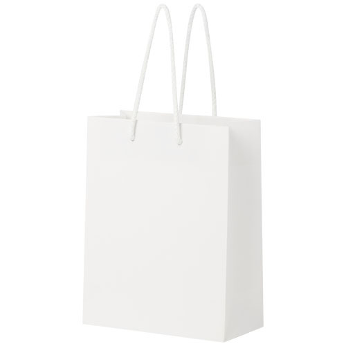 Ręcznie robiona torba z papieru integra z plastikowymi uchwytami – 18 x 9 x 23 cm Biały 1ZB00901 (3)
