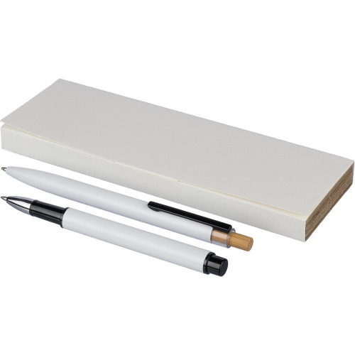 Zestaw piśmienniczy, długopis i pióro kulkowe Biały VB135-02 (1)