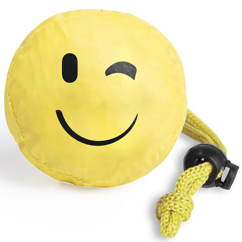 Składana torba na zakupy "uśmiechnięta buzia" (smile) żółty V8970-08B 