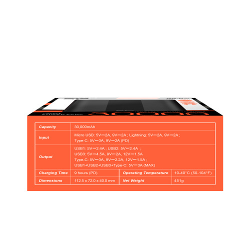 POWER BANK SILICON POWER QX55 30 000 MAH Czarny EG833003 30000 (7)