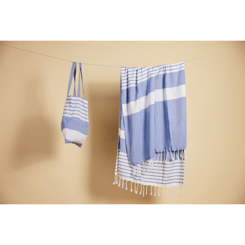 Ręcznik eko ELLA HAMAM 90x170CM, niebieski Niebieski 5018466- (1)