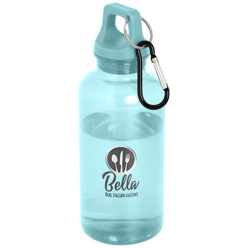 Oregon butelka na wodę o pojemności 400 ml z karabińczykiem wykonana z tworzyw sztucznych pochodzących z recyklingu z certyfi Turkusowy 10077851 (1)