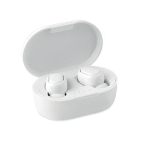 Słuchawki TWS z ABS, recykling biały