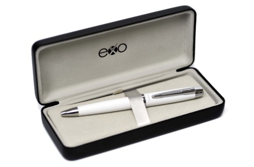 Długopis EXO Aries, biały lakier, wykończenia chromowane, etui premium biały EXP1030.01CTBP-B 