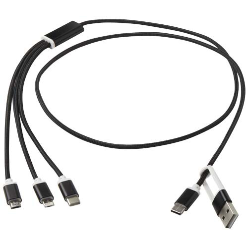 Versatile kabel do ładowania 5-1 z aluminium z recyklingu Czarny 12438690 (5)