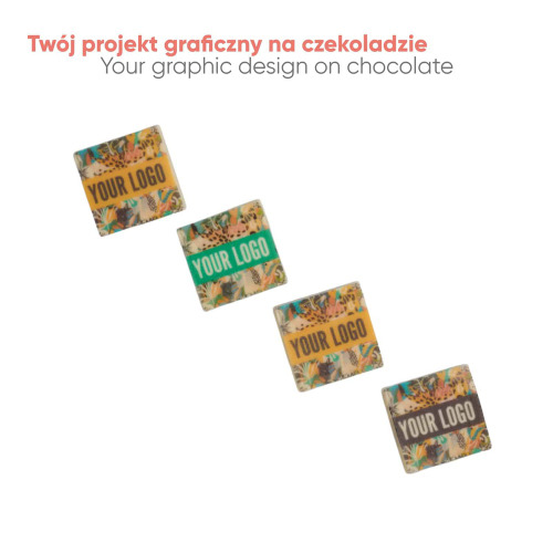 Zestaw czekoladek wysyłkowych z nadrukiem Kwadrat Wielokolorowy S0282B (1)