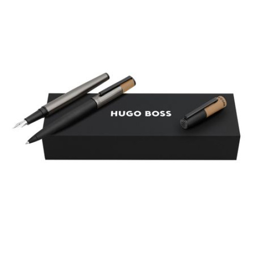 Zestaw upominkowy Hugo Boss długopis i pióro wieczne HSS5432A + HSS5434A Brązowy HPBP543A 