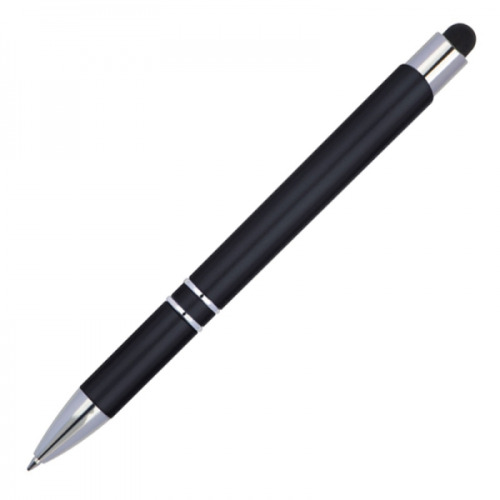 Długopis plastikowy touch pen z podświetlanym logo WORLD Czarny 089203 (5)