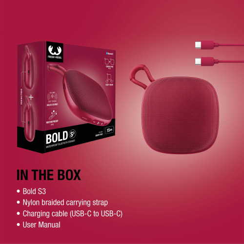 Fresh n Rebel Bold S3 Wodoodporny głośnik Bluetooth Czerwony LT49741-N0021 (6)