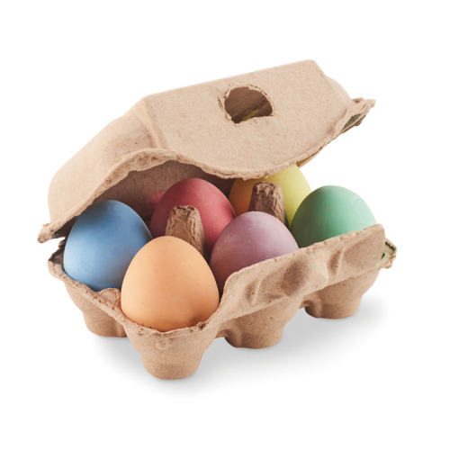 6 kredowych jajek w pudełku beżowy MO6479-13 