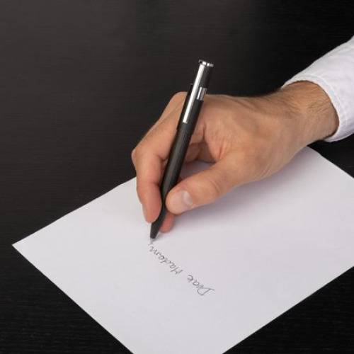 Długopis Gear Pinstripe Black / Rosegold Czarny HSV2854A (4)