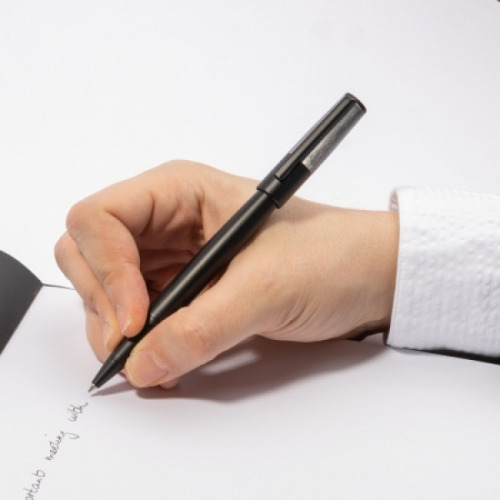 Pióro kulkowe Gear Minimal Black & Chrome Czarny HSN1895B (6)