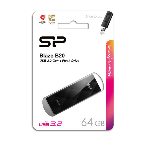 Pendrive B20, 128GB 3.0 Silicon Power Czarny EG 812003 64GB 
