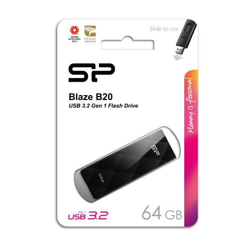 Pendrive Silicon Power B20 USB 3,0 czarny EG 812003 64GB (1)