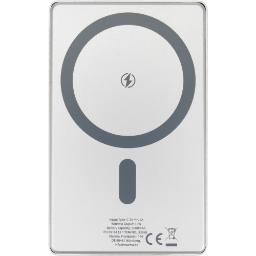 Power bank 5000 mAh z ładowarką indukcyjną Magsafe DONETSK Szary 395807 (8)