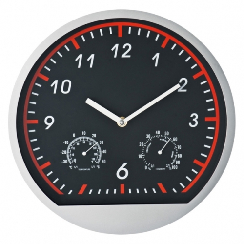 Zegar ścienny plastikowy BAGIO czerwony 306405 