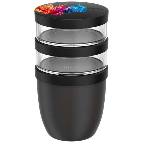 Mepal Ellipse 3-częściowy izolowany pojemnik na lunch o pojemności 500 ml + 2 x 200 ml Czarny 11314390 (4)