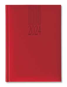 Kalendarz książkowy A5 Classic - dzienny Czerwony