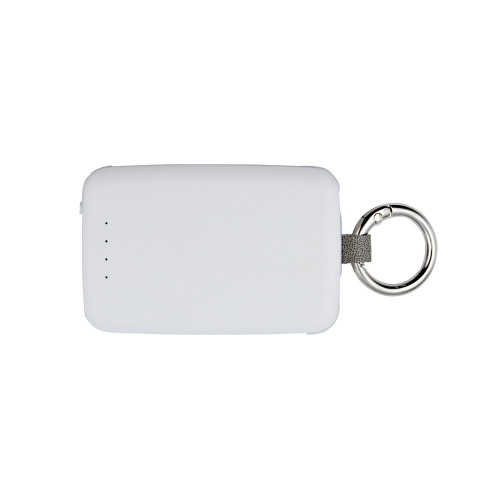 Power bank 4000 mAh, karabińczyk i lampka 1W | Dimetrice Biały VA109-02 (5)