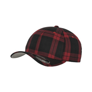 Czapka Usztywniana W Krate - Black & Red