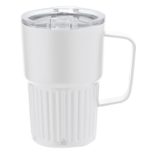 Kubek termiczny 450 ml ze stali nierdzewnej z recyklingu Biały VA685-02 