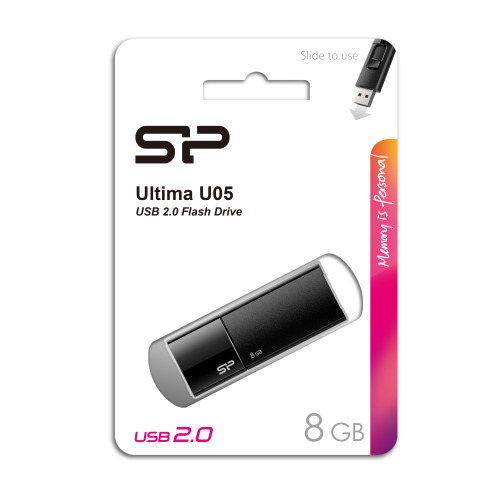 Pendrive Ultima U05, 8GB 2.0 Silicon Power Czarny EG814403 8GB (3)