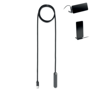 stojak na telefon z kablem USB-C o Czarny