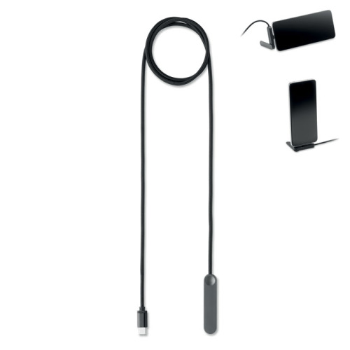 stojak na telefon z kablem USB-C o Czarny MO3192-03 
