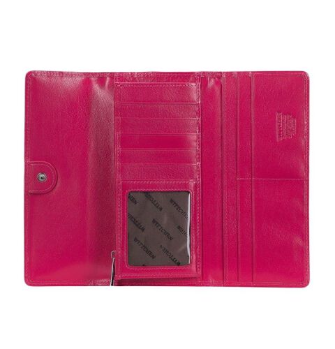 Damski portfel WITTCHEN z lakierowanej skóry z monogramem Różowy WITT34-1-413 (1)