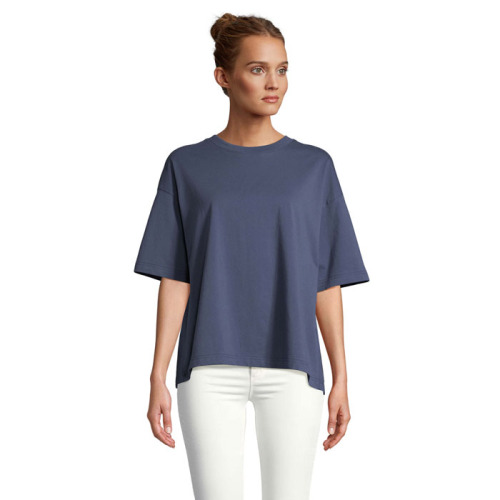 BOXY WOMEN T-SHIRT OVERSIZE Denim S03807-DM-S 
