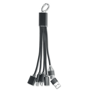 Brelok 3w1 kabel ładujący Czarny