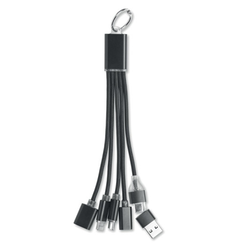 Brelok 3w1 kabel ładujący Czarny MO3150-03 