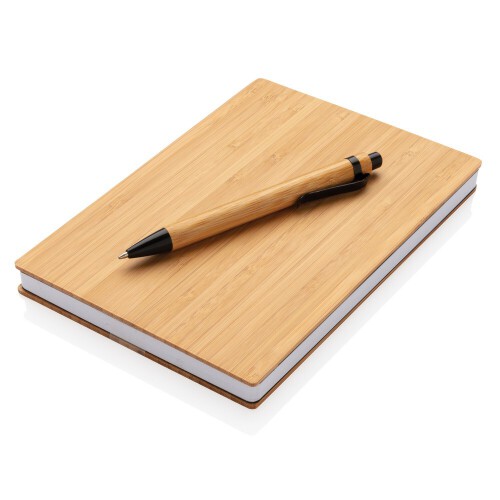 Bambusowy notatnik A5 z bambusowym długopisem brązowy P772.159 (1)