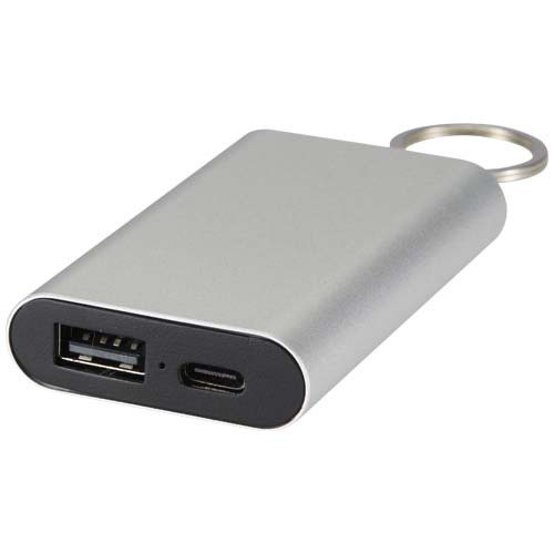Arcturus powerbank o pojemności 2000 mAh z recyklingowanego aluminium z brelokiem Srebrny 12451781 (5)