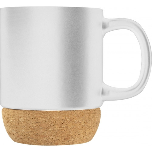 Kubek ceramiczny z korkiem GISTEL 350 ml Biały 241806 